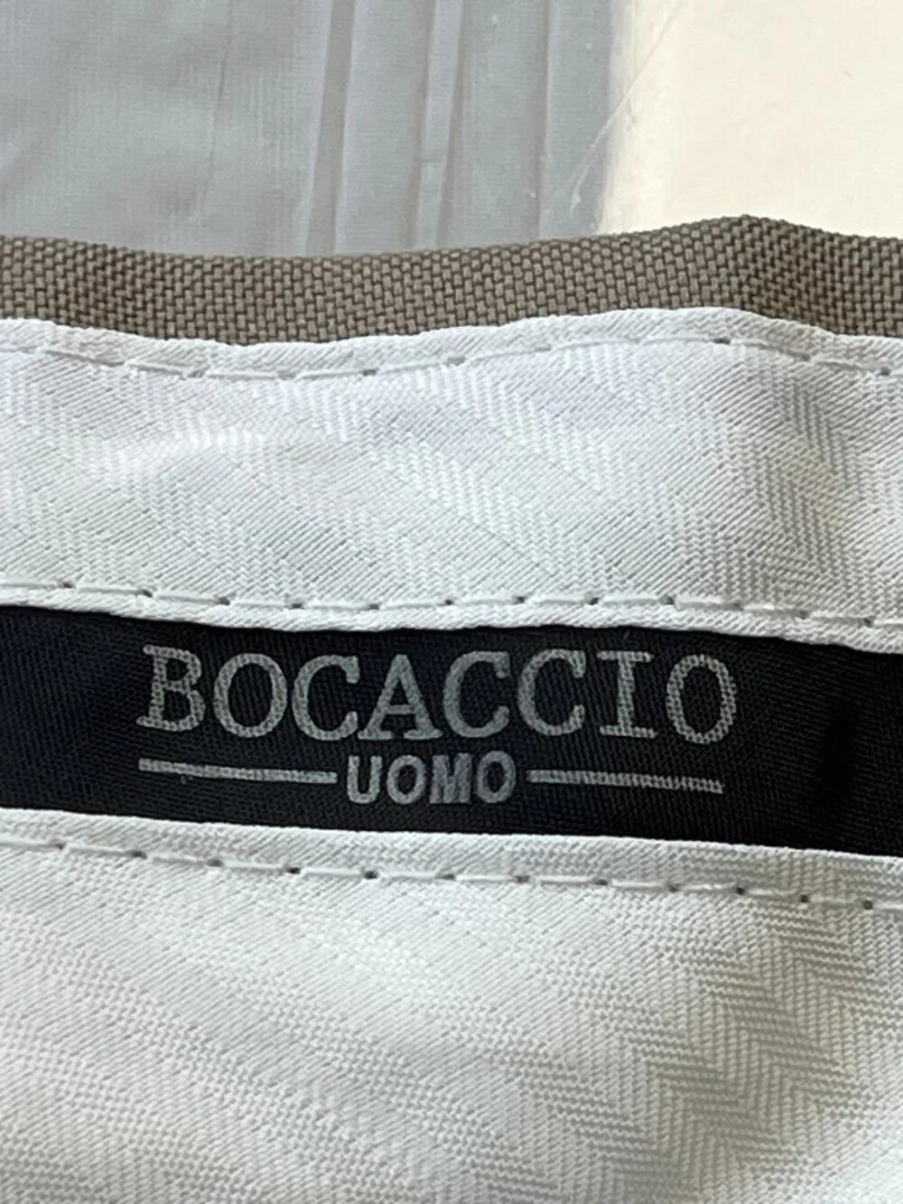 Bocaccio Uomo 100% Dacron Dress Pants Tan Flat Front Cuffed Hem Men’s 36x30